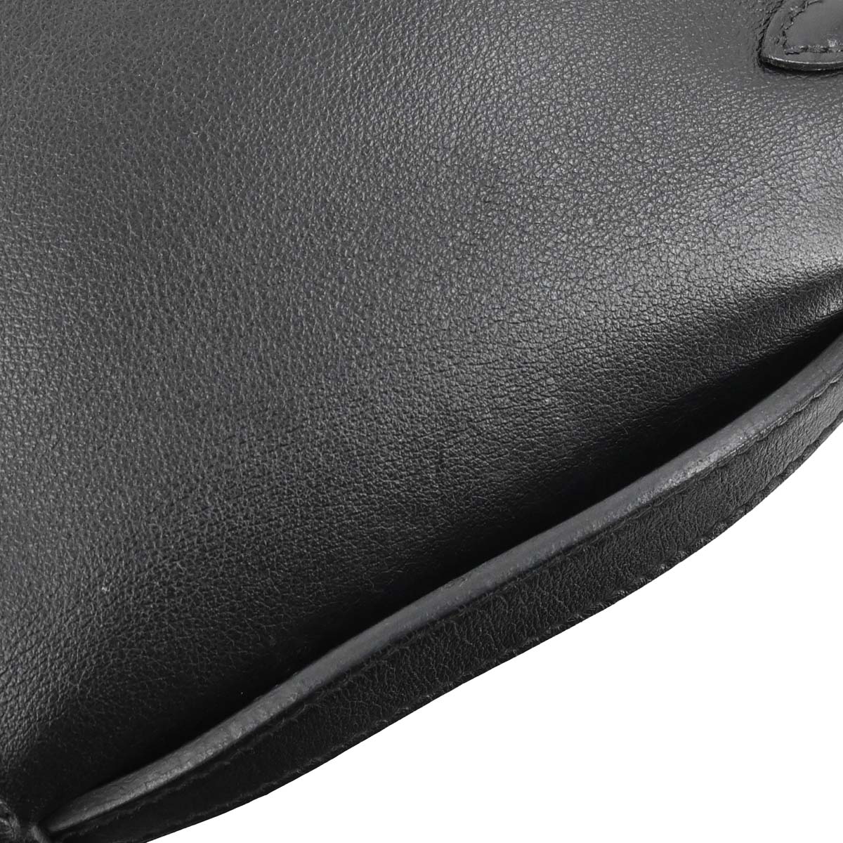 Hermes Black Swift Kelly Pochette Handbag