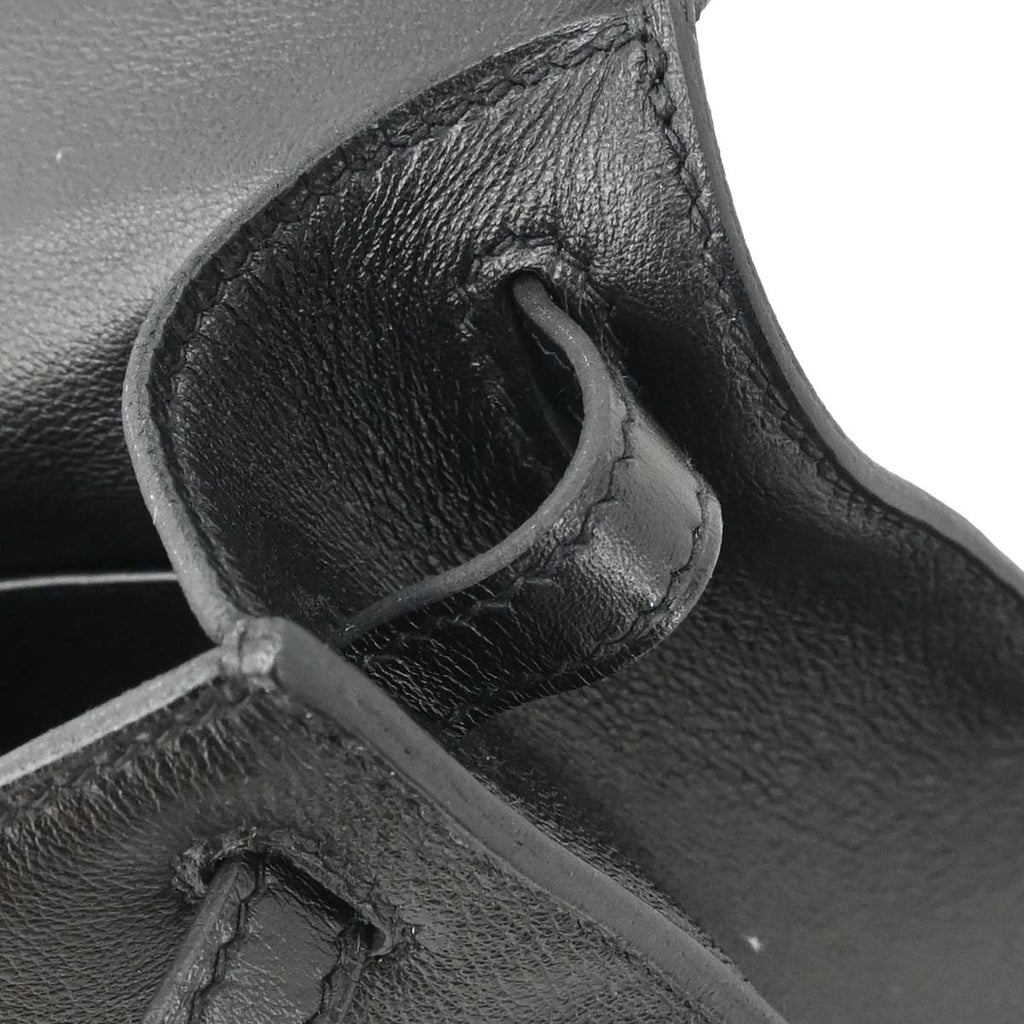 Hermes Black Swift Kelly Pochette Handbag
