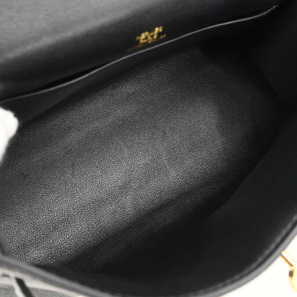 Hermes Black Swift Kelly Pochette Handbag