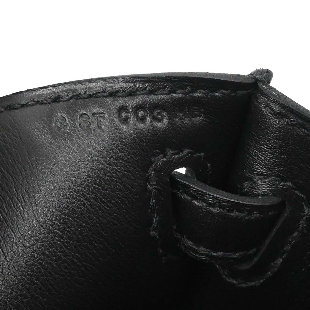 Hermes Black Swift Kelly Pochette Handbag