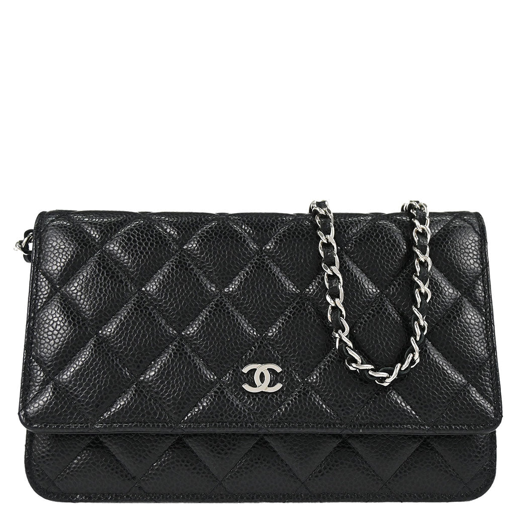 Chanel 2019 Black Caviar Skin Classic WOC Wallet on Chain Bag