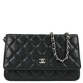 Chanel 2019 Black Caviar Skin Classic WOC Wallet on Chain Bag