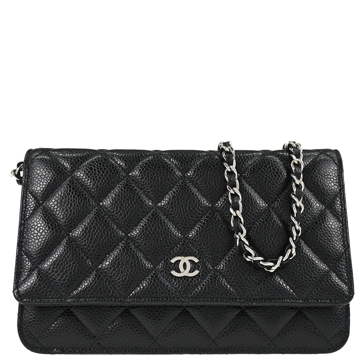Chanel 2019 Black Caviar Skin Classic WOC Wallet on Chain Bag