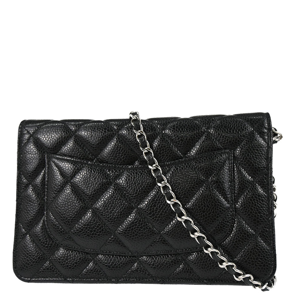 Chanel 2019 Black Caviar Skin Classic WOC Wallet on Chain Bag