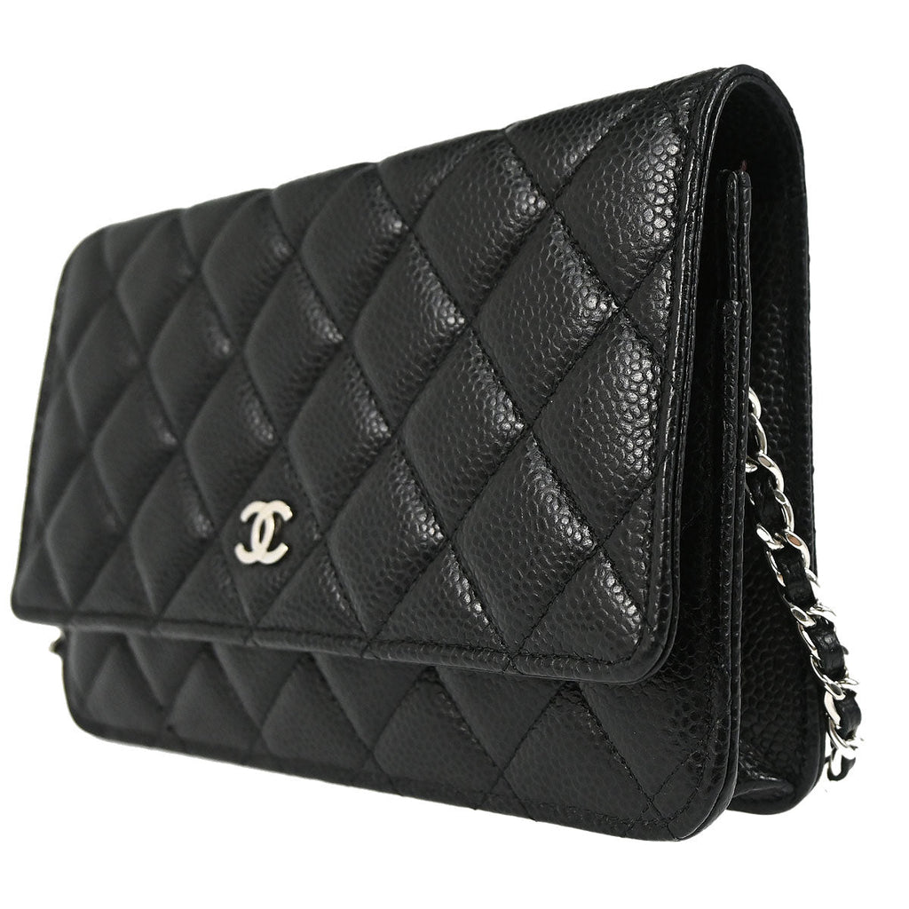 Chanel 2019 Black Caviar Skin Classic WOC Wallet on Chain Bag