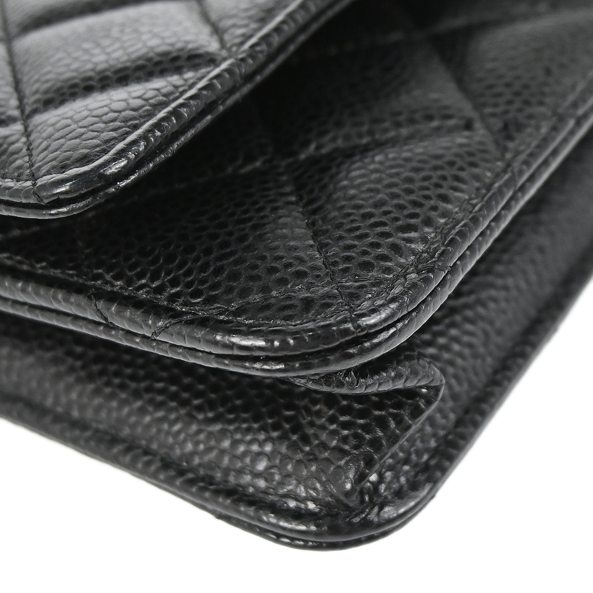 Chanel 2019 Black Caviar Skin Classic WOC Wallet on Chain Bag