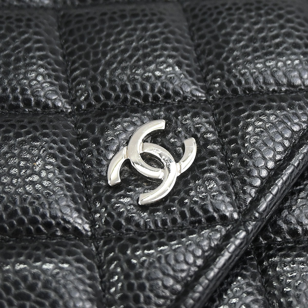 Chanel 2019 Black Caviar Skin Classic WOC Wallet on Chain Bag