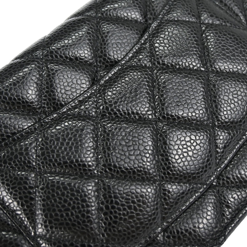 Chanel 2019 Black Caviar Skin Classic WOC Wallet on Chain Bag