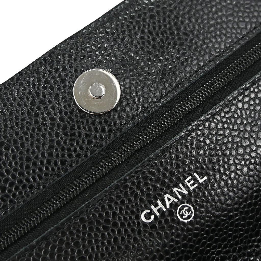 Chanel 2019 Black Caviar Skin Classic WOC Wallet on Chain Bag