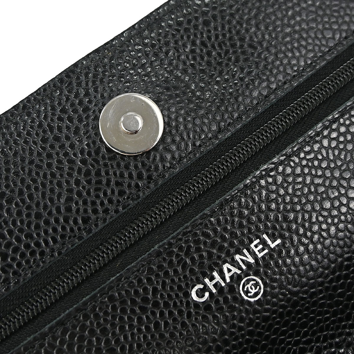 Chanel 2019 Black Caviar Skin Classic WOC Wallet on Chain Bag
