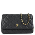 Chanel 2019 Black Caviar Skin Classic WOC Wallet on Chain Bag