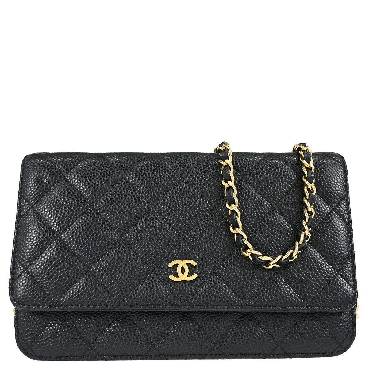 Chanel 2019 Black Caviar Skin Classic WOC Wallet on Chain Bag