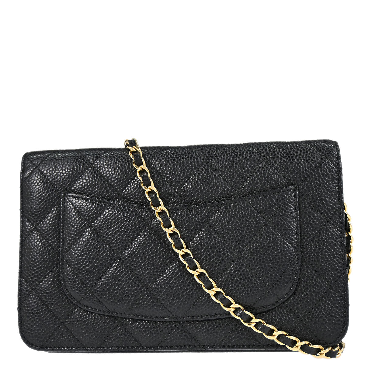 Chanel 2019 Black Caviar Skin Classic WOC Wallet on Chain Bag