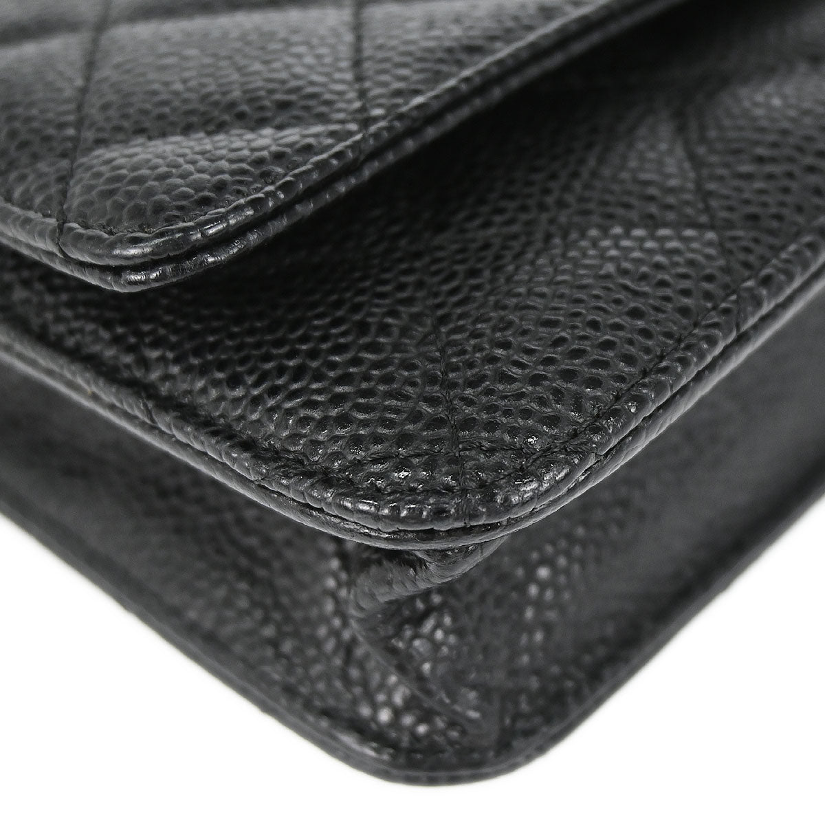 Chanel 2019 Black Caviar Skin Classic WOC Wallet on Chain Bag