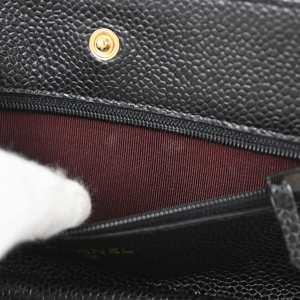 Chanel 2019 Black Caviar Skin Classic WOC Wallet on Chain Bag