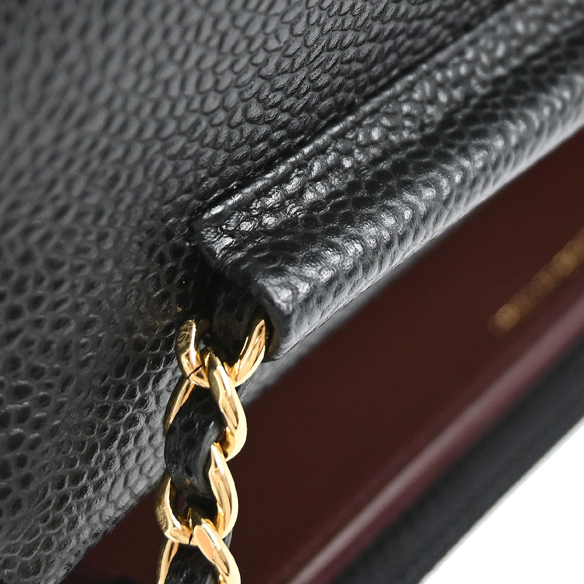 Chanel 2019 Black Caviar Skin Classic WOC Wallet on Chain Bag