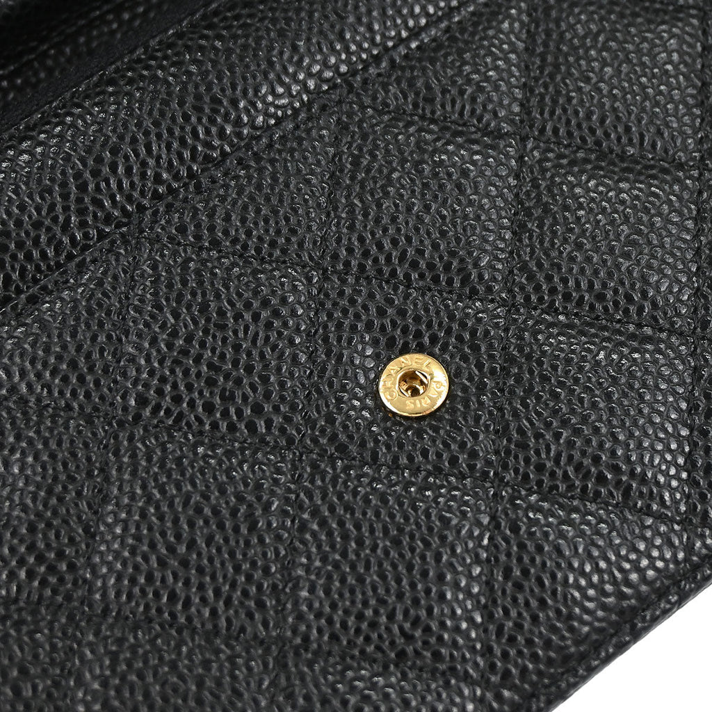 Chanel 2019 Black Caviar Skin Classic WOC Wallet on Chain Bag