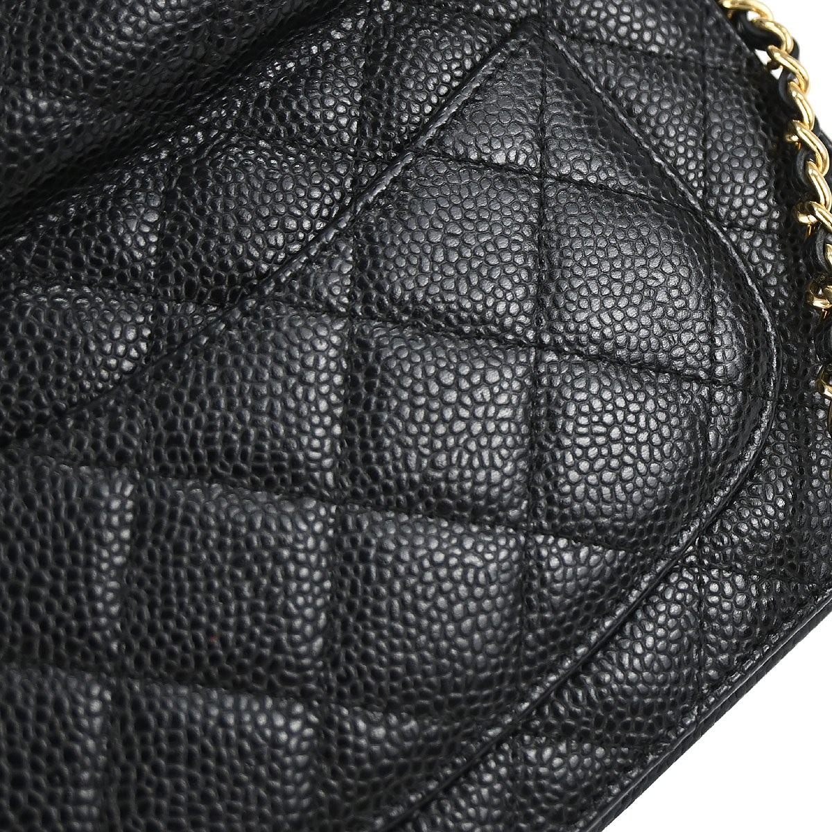 Chanel 2019 Black Caviar Skin Classic WOC Wallet on Chain Bag