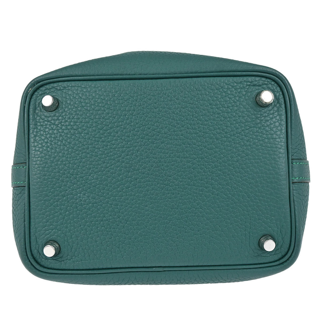 Hermes Malachite Taurillon Clemence Picotin Lock 18 PM Handbag