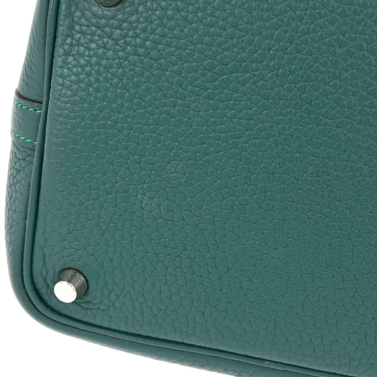 Hermes Malachite Taurillon Clemence Picotin Lock 18 PM Handbag