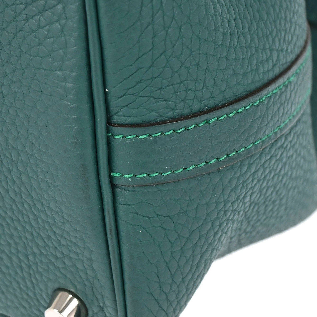 Hermes Malachite Taurillon Clemence Picotin Lock 18 PM Handbag