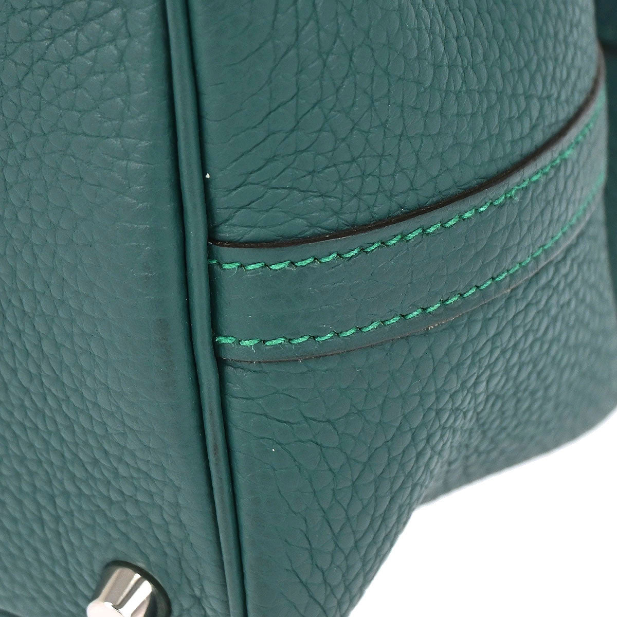 Hermes Malachite Taurillon Clemence Picotin Lock 18 PM Handbag