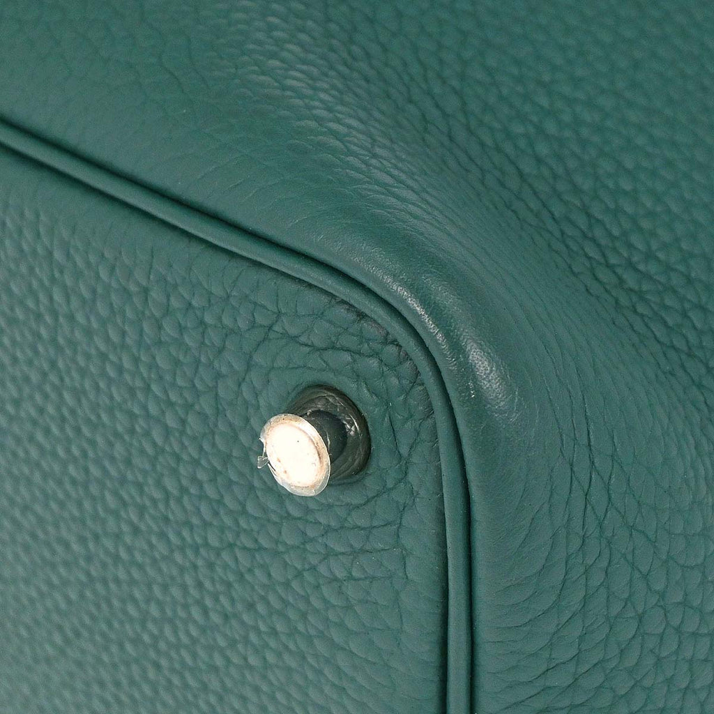 Hermes Malachite Taurillon Clemence Picotin Lock 18 PM Handbag