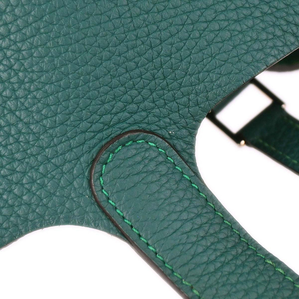 Hermes Malachite Taurillon Clemence Picotin Lock 18 PM Handbag