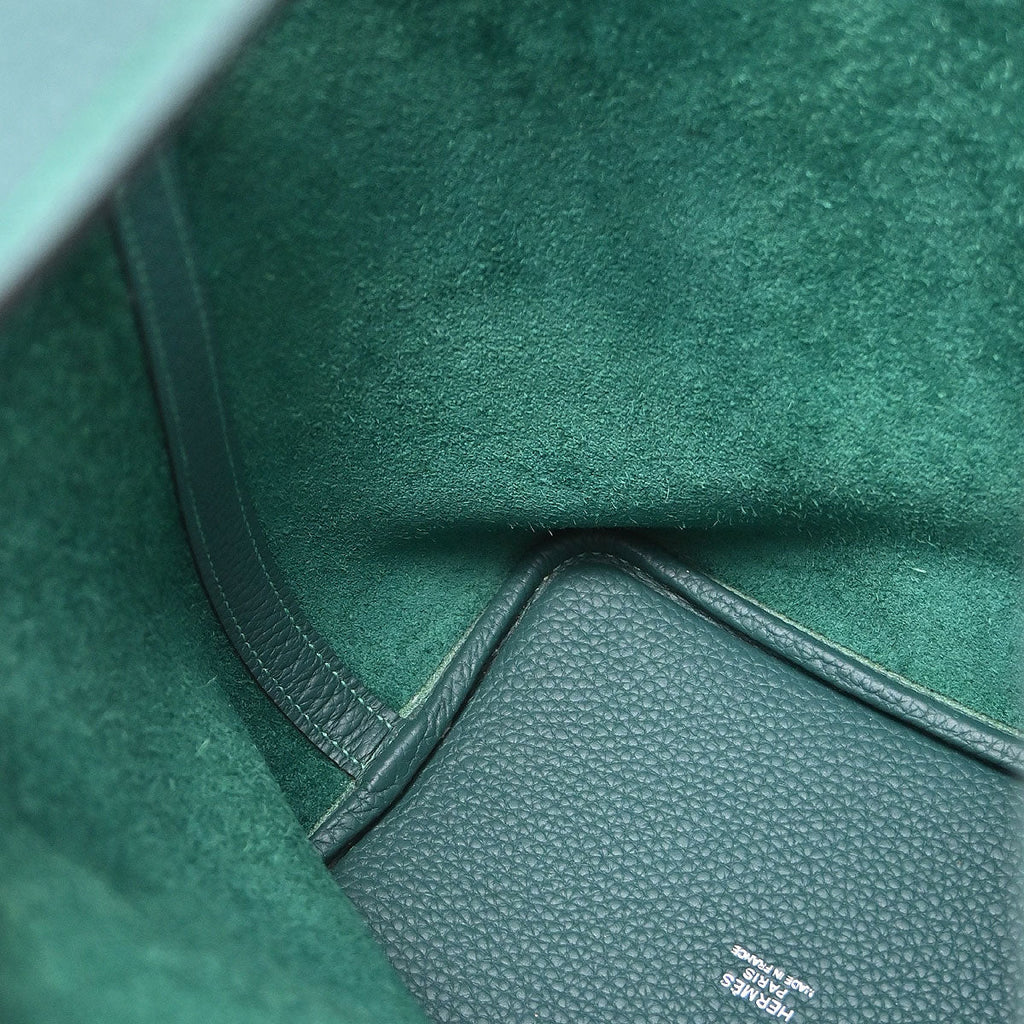 Hermes Malachite Taurillon Clemence Picotin Lock 18 PM Handbag