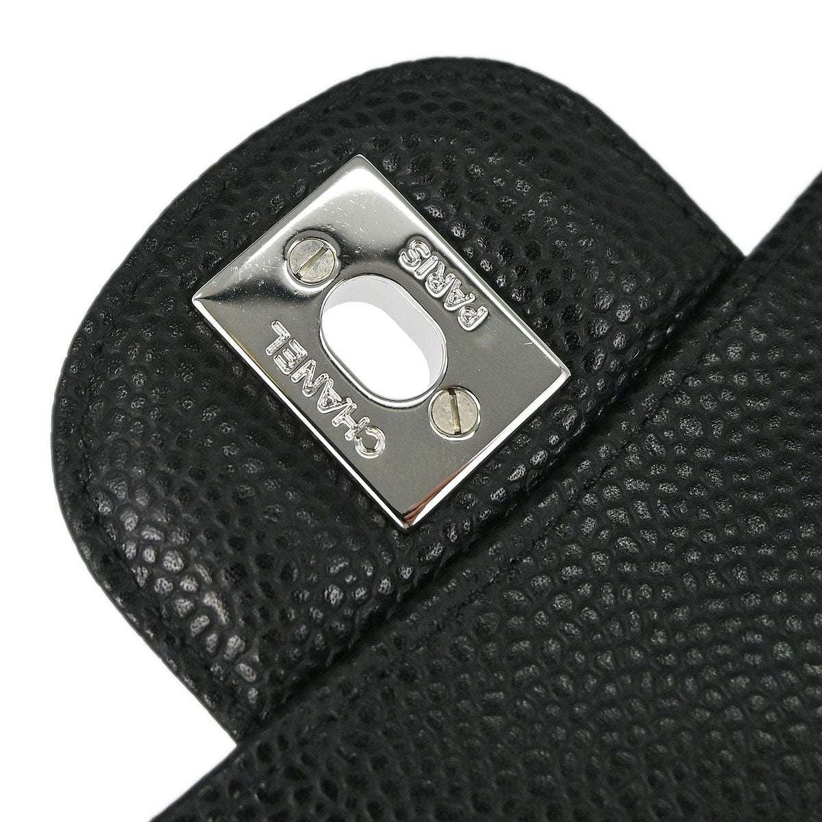 Chanel 2019 Black Caviar Skin Medium Classic Double Flap Shoulder Bag