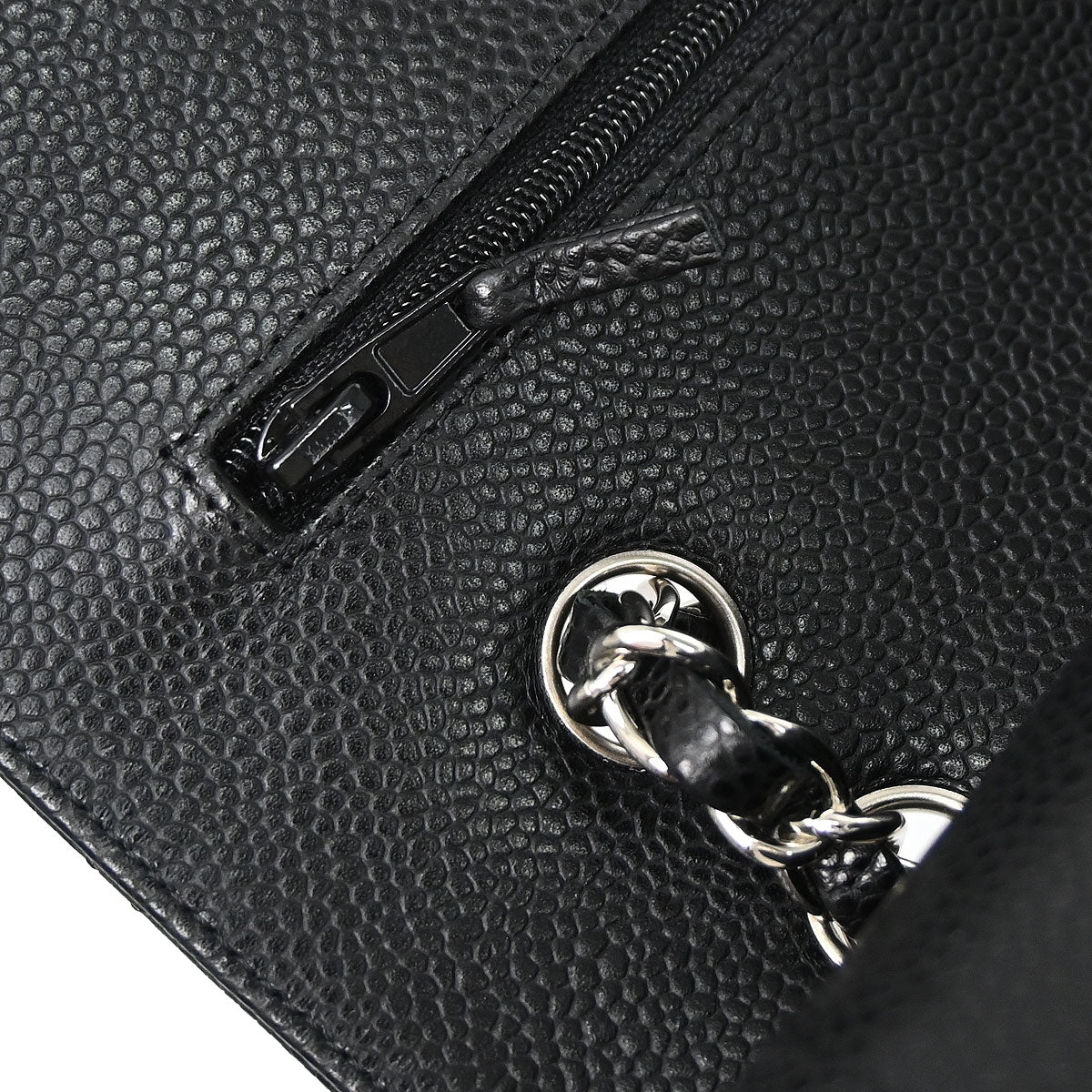 Chanel 2019 Black Caviar Skin Medium Classic Double Flap Shoulder Bag
