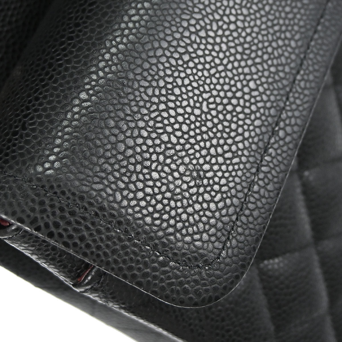 Chanel 2019 Black Caviar Skin Medium Classic Double Flap Shoulder Bag