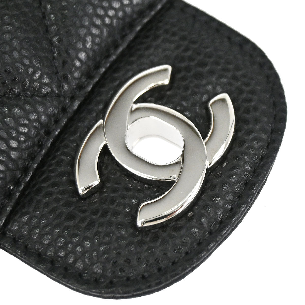 Chanel 2019 Black Caviar Skin Medium Classic Double Flap Shoulder Bag