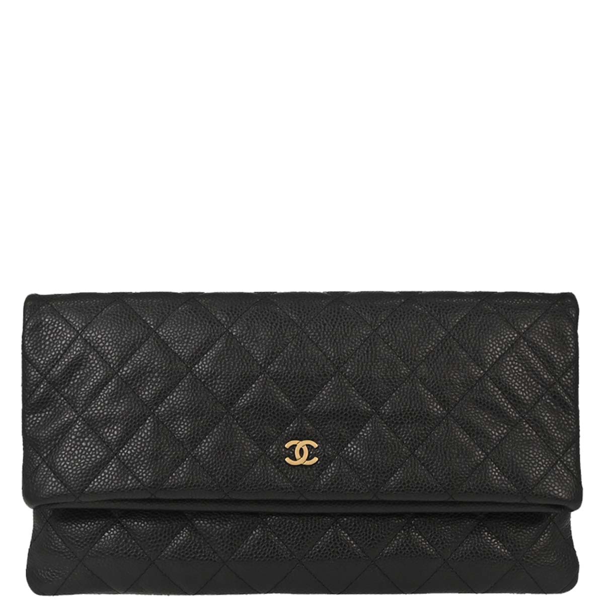 Chanel 2015-2016 Black Caviar Skin Clutch Bag