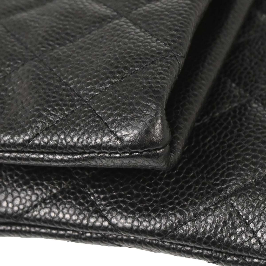 Chanel 2015-2016 Black Caviar Skin Clutch Bag