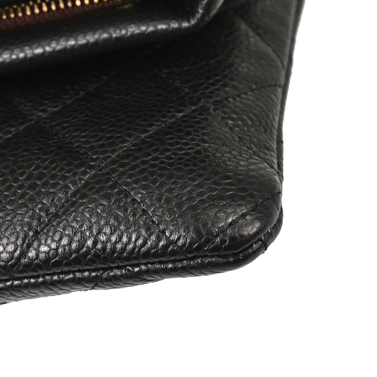 Chanel 2015-2016 Black Caviar Skin Clutch Bag
