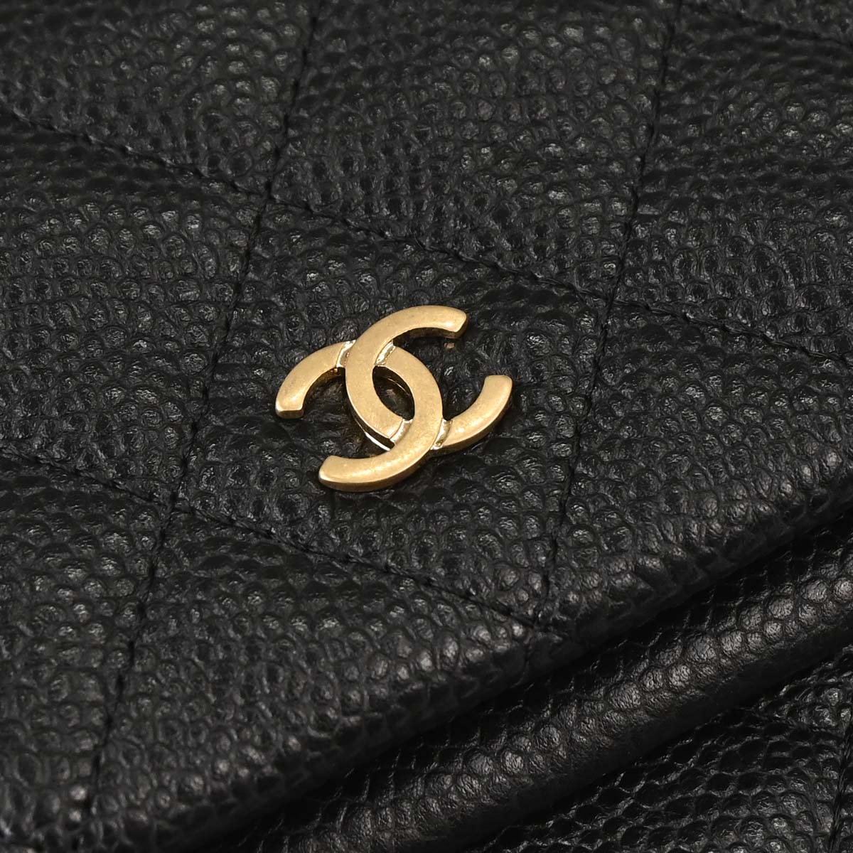 Chanel 2015-2016 Black Caviar Skin Clutch Bag