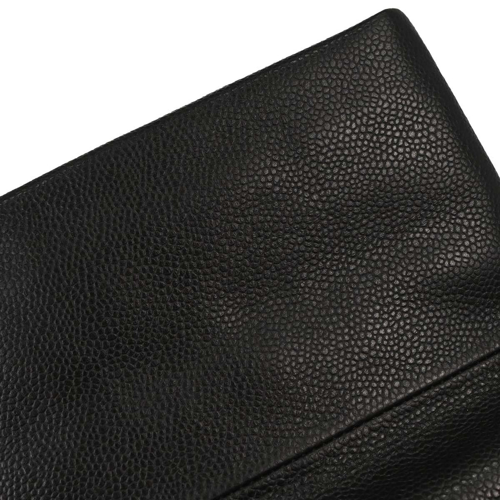 Chanel 2015-2016 Black Caviar Skin Clutch Bag