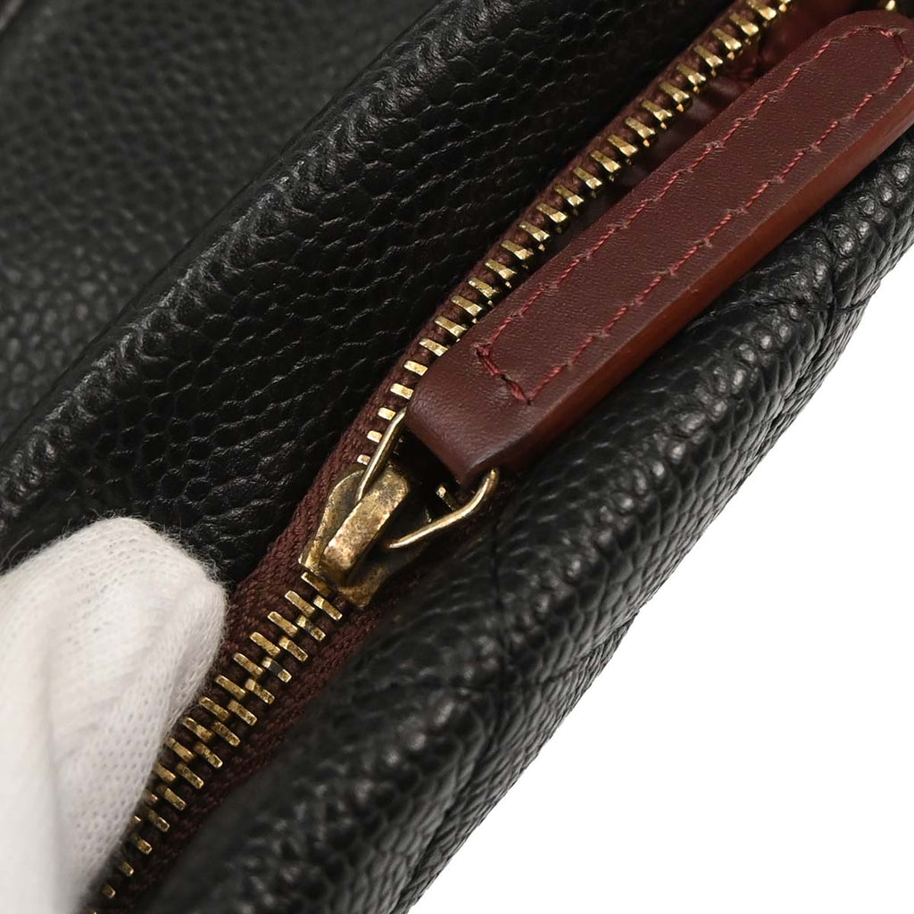 Chanel 2015-2016 Black Caviar Skin Clutch Bag