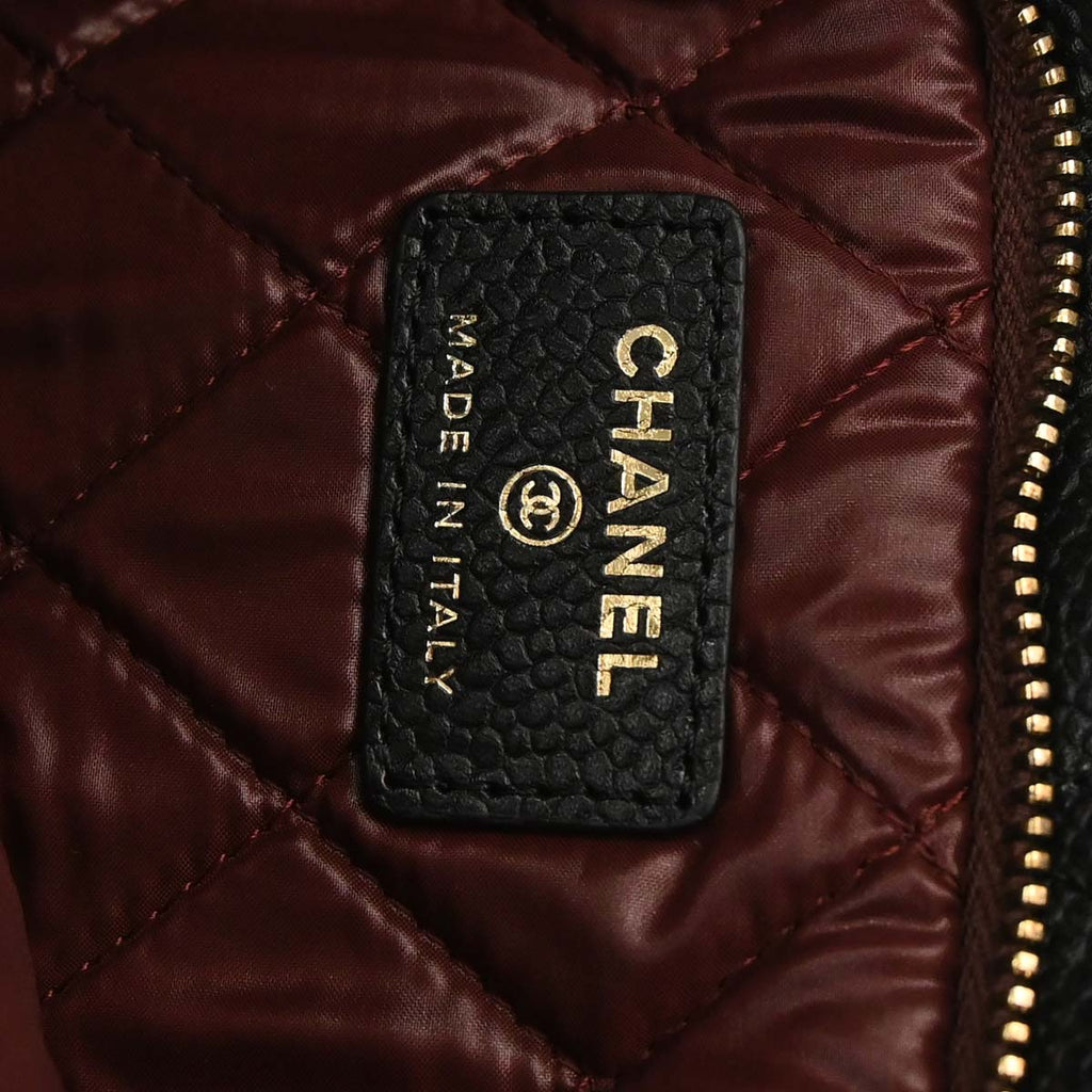 Chanel 2015-2016 Black Caviar Skin Clutch Bag
