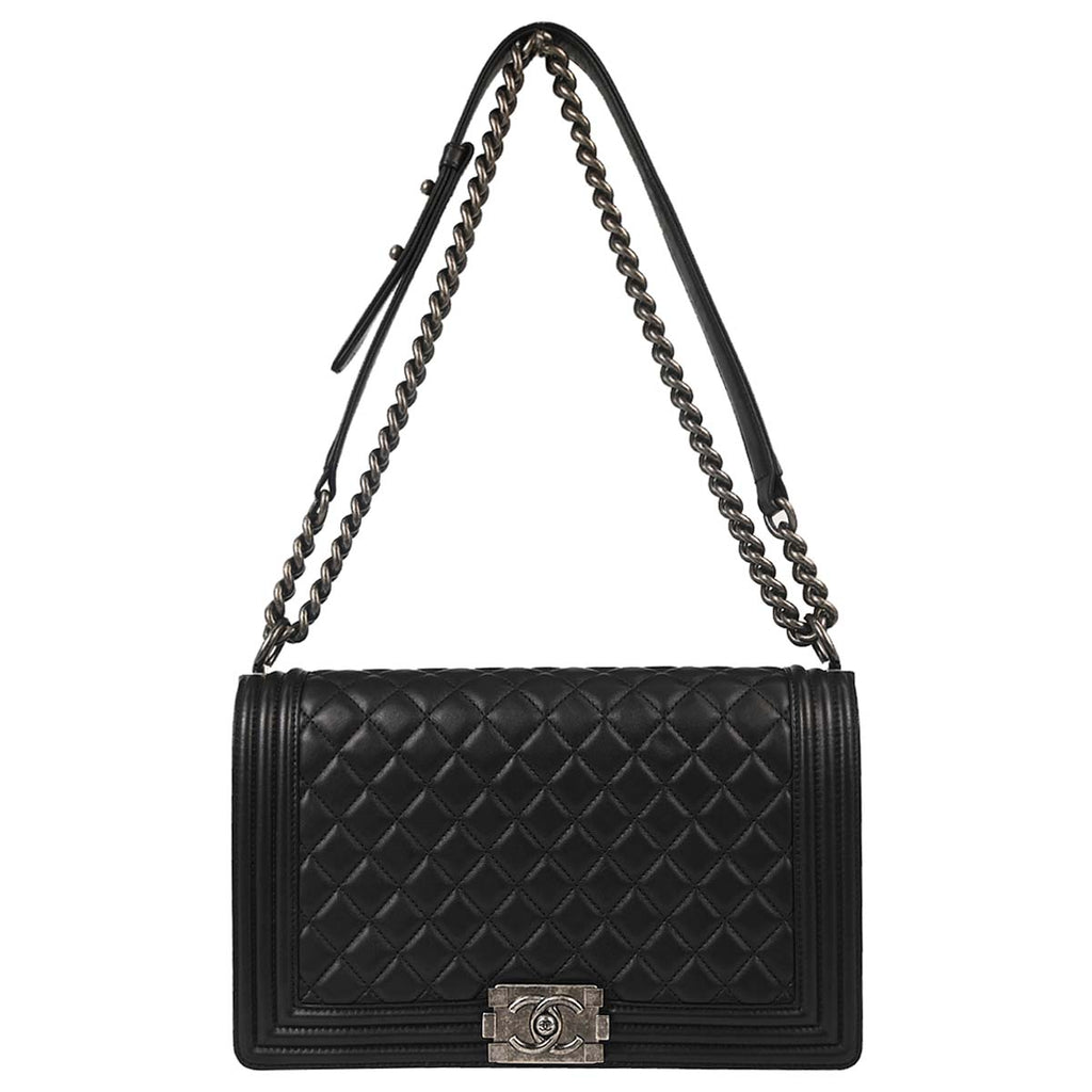 Boy Chanel 2017 Black Lambskin Medium Shoulder Bag