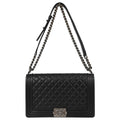 Boy Chanel 2017 Black Lambskin Medium Shoulder Bag