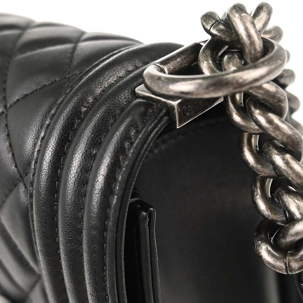 Boy Chanel 2017 Black Lambskin Medium Shoulder Bag