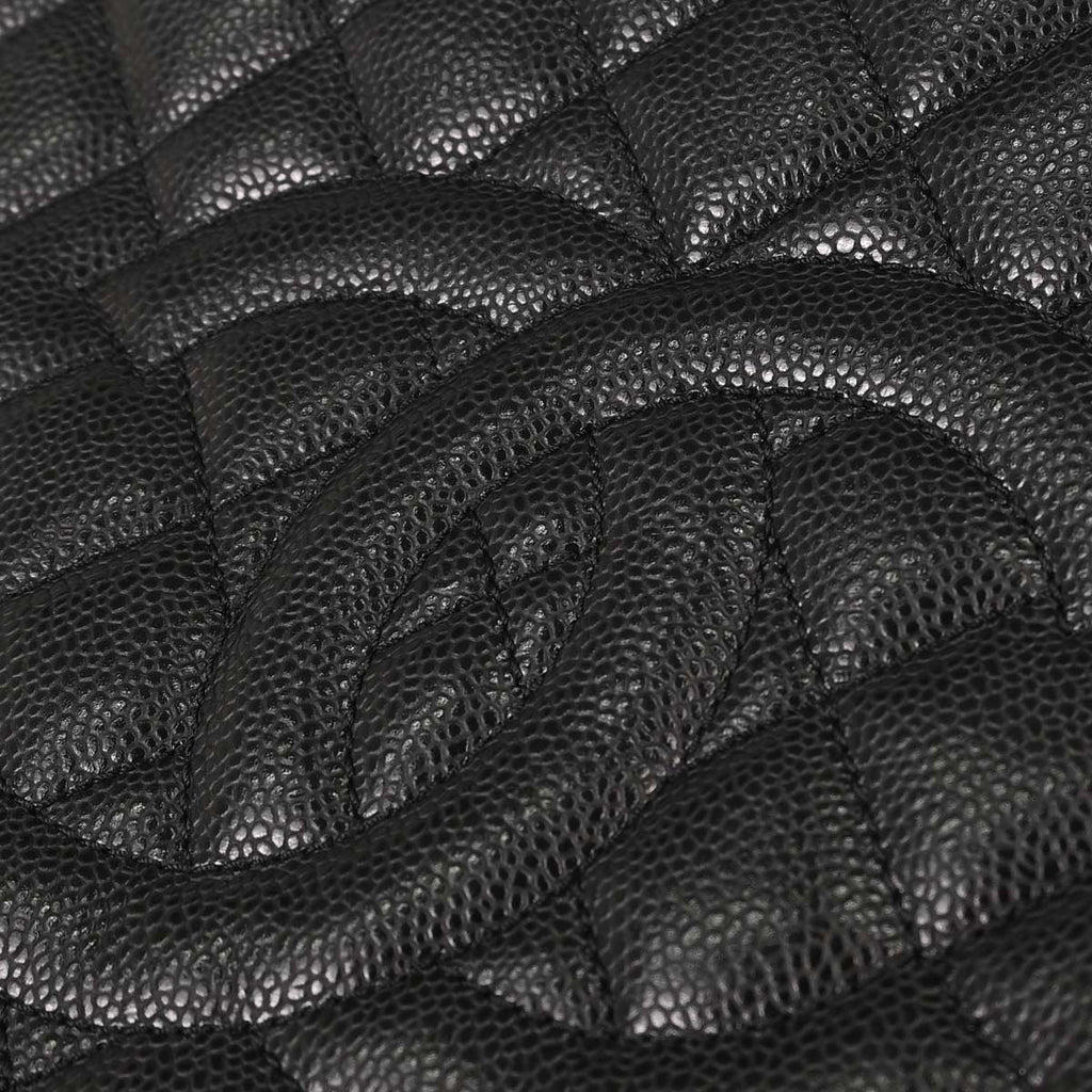 Chanel 2014 Black Caviar Skin Grand Shopping Tote GST Chain Handbag