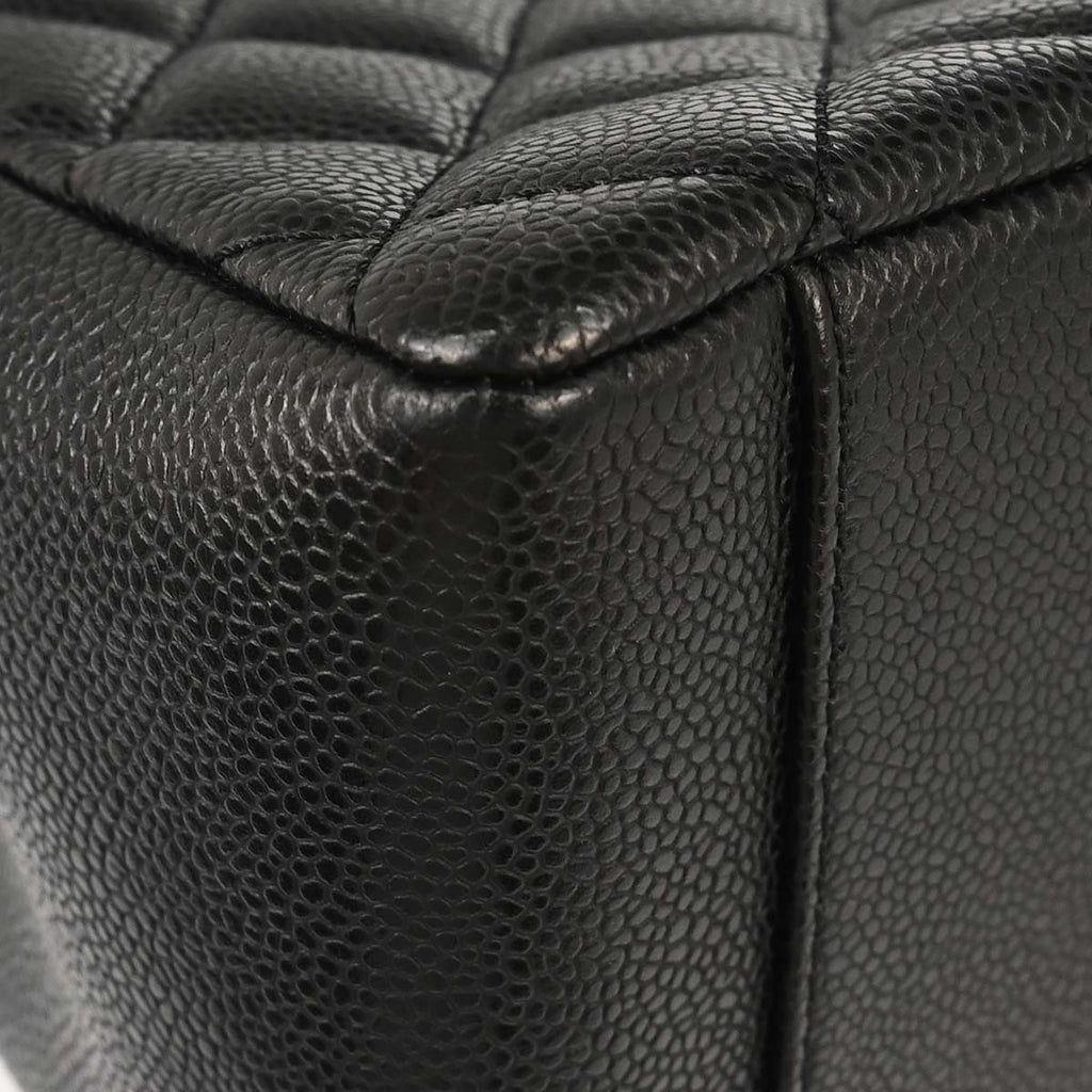 Chanel 2014 Black Caviar Skin Grand Shopping Tote GST Chain Handbag