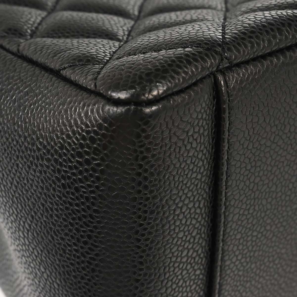 Chanel 2014 Black Caviar Skin Grand Shopping Tote GST Chain Handbag