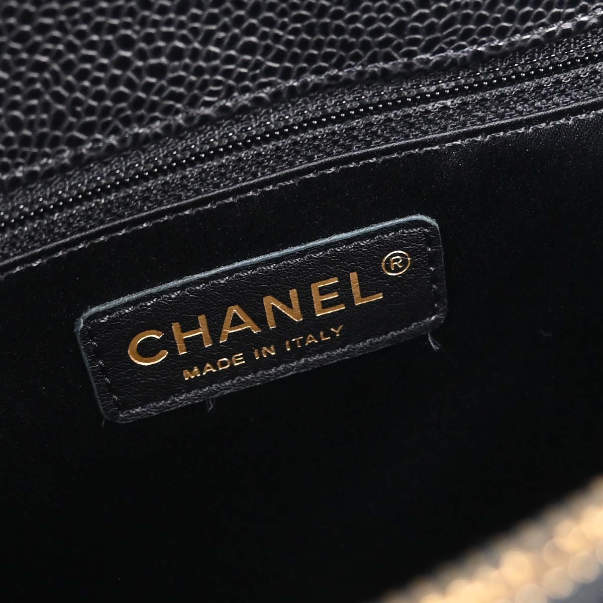 Chanel 2014 Black Caviar Skin Grand Shopping Tote GST Chain Handbag