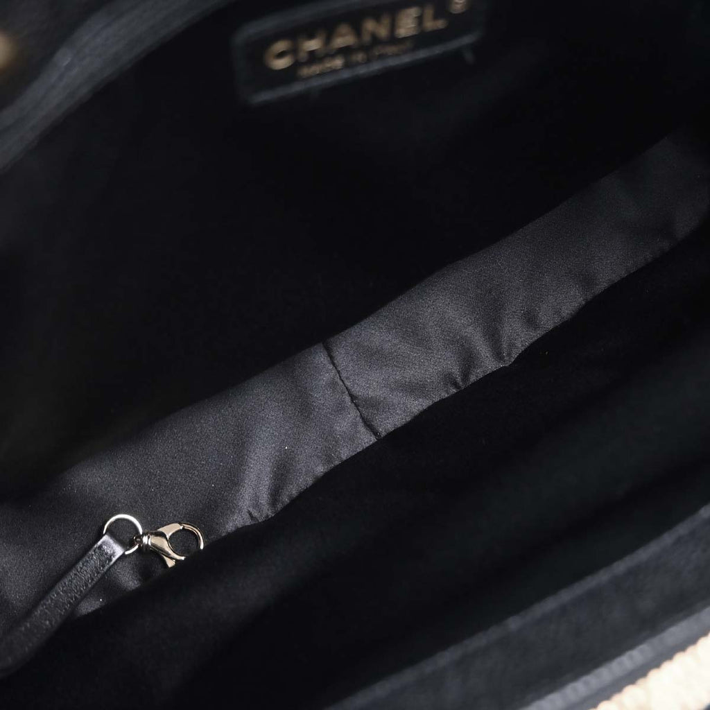 Chanel 2014 Black Caviar Skin Grand Shopping Tote GST Chain Handbag