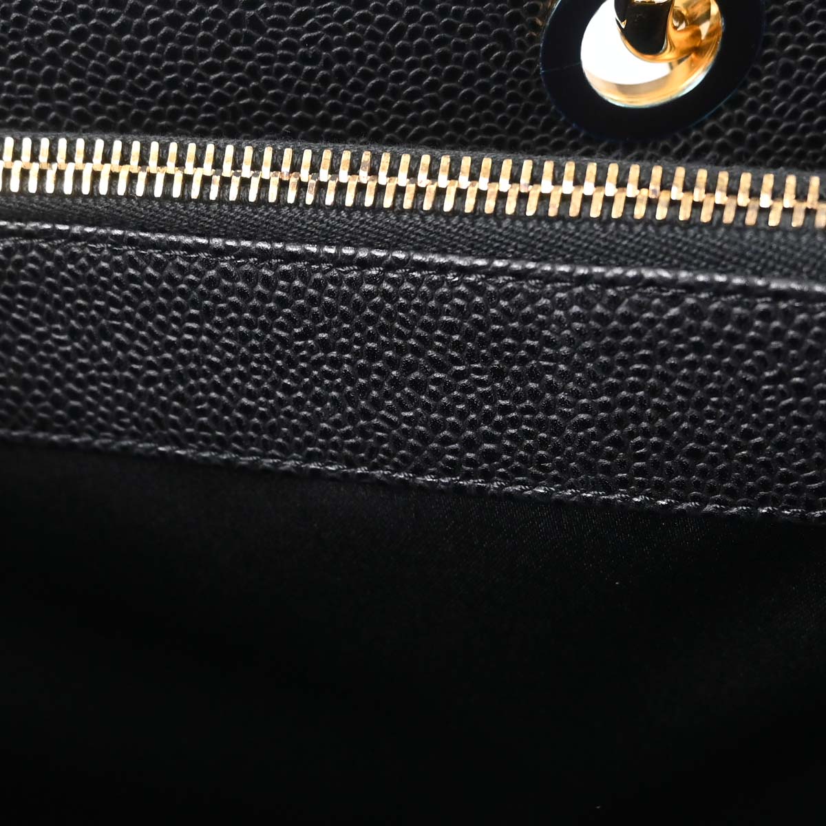 Chanel 2014 Black Caviar Skin Grand Shopping Tote GST Chain Handbag