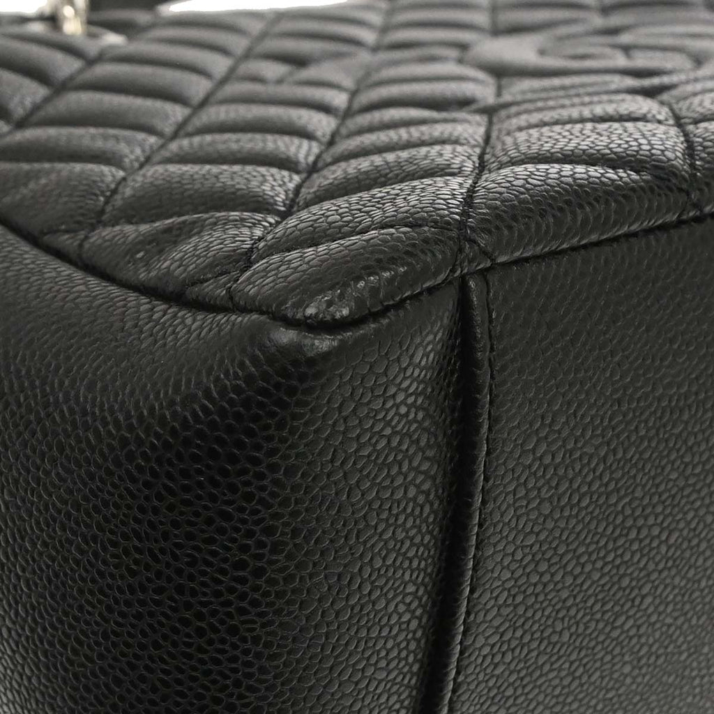 Chanel 2014 Black Caviar Skin Grand Shopping Tote GST Chain Handbag